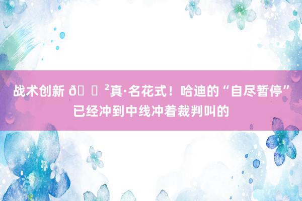 战术创新 😲真·名花式！哈迪的“自尽暂停”已经冲到中线冲着裁判叫的