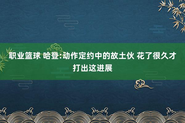 职业篮球 哈登:动作定约中的故土伙 花了很久才打出这进展