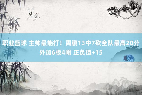 职业篮球 主帅最能打！周鹏13中7砍全队最高20分外加6板4帽 正负值+15