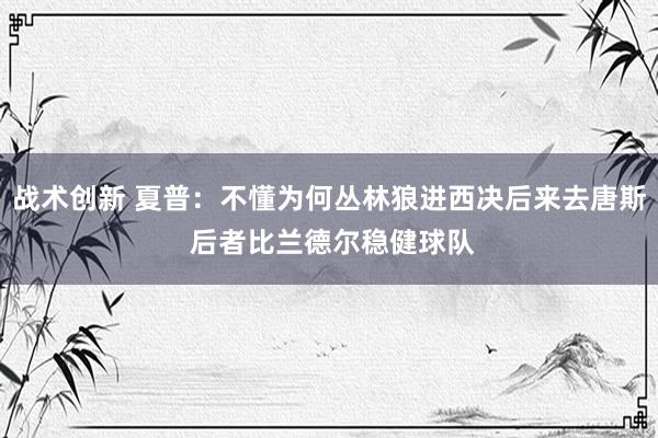 战术创新 夏普：不懂为何丛林狼进西决后来去唐斯 后者比兰德尔稳健球队