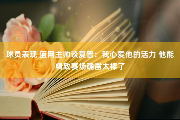 球员表现 篮网主帅谈夏普：我心爱他的活力 他能精致赛场确凿太棒了