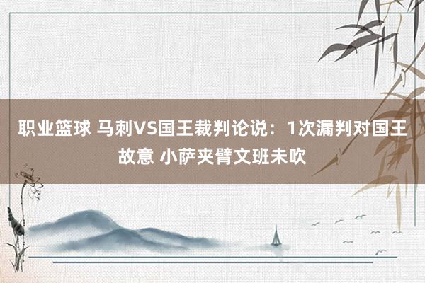 职业篮球 马刺VS国王裁判论说：1次漏判对国王故意 小萨夹臂文班未吹