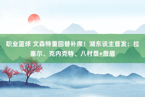 职业篮球 文森特重回替补席！湖东谈主首发：拉塞尔、克内克特、八村塁+詹眉