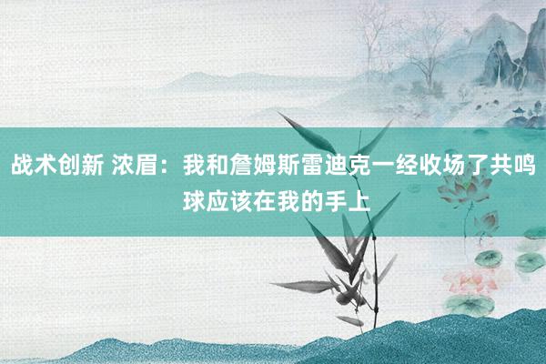 战术创新 浓眉：我和詹姆斯雷迪克一经收场了共鸣 球应该在我的手上