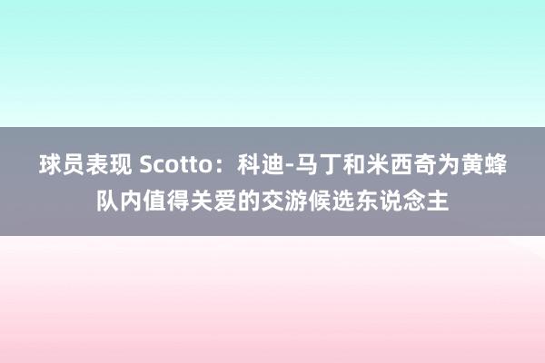 球员表现 Scotto：科迪-马丁和米西奇为黄蜂队内值得关爱的交游候选东说念主